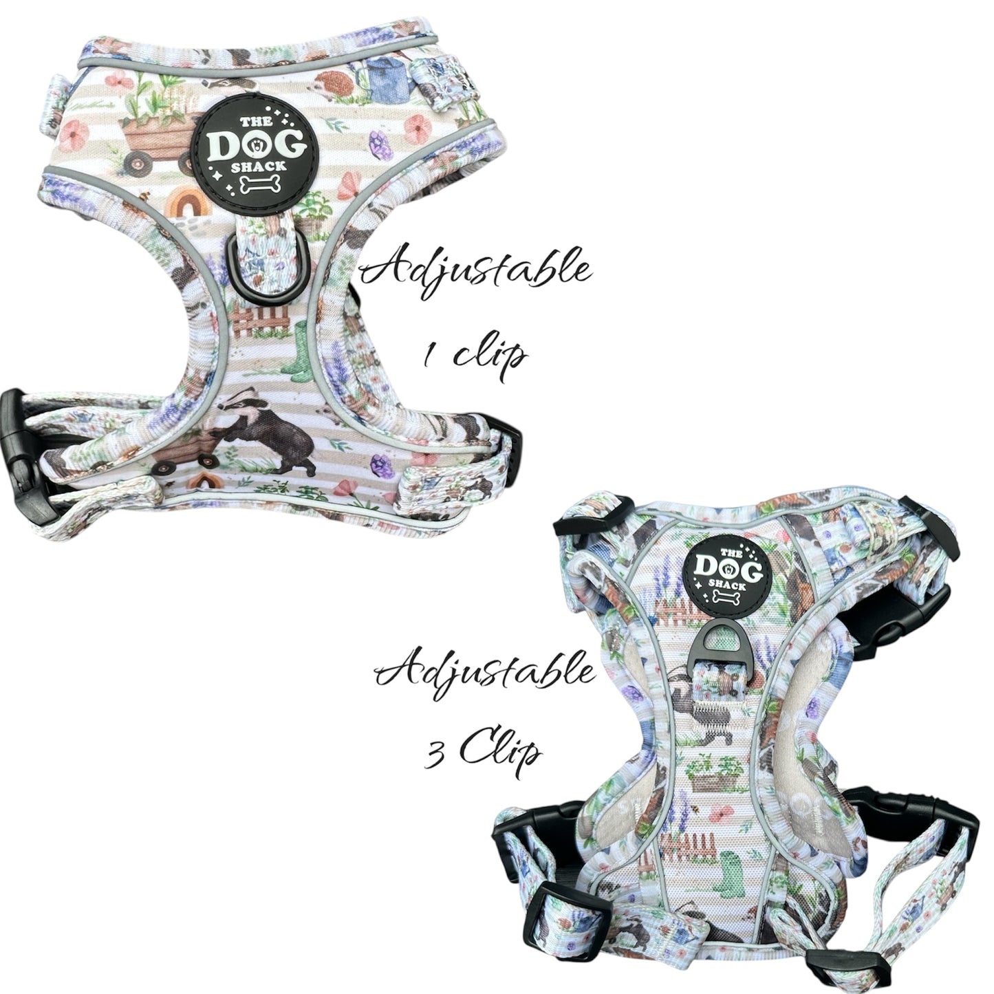 Adjustable 1 Clip & 3 clip harness - Badger & Friends