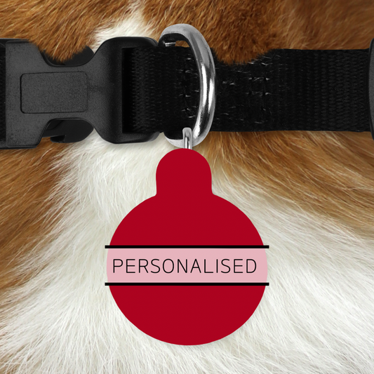 Personalised Pet ID Tags - Neon Red