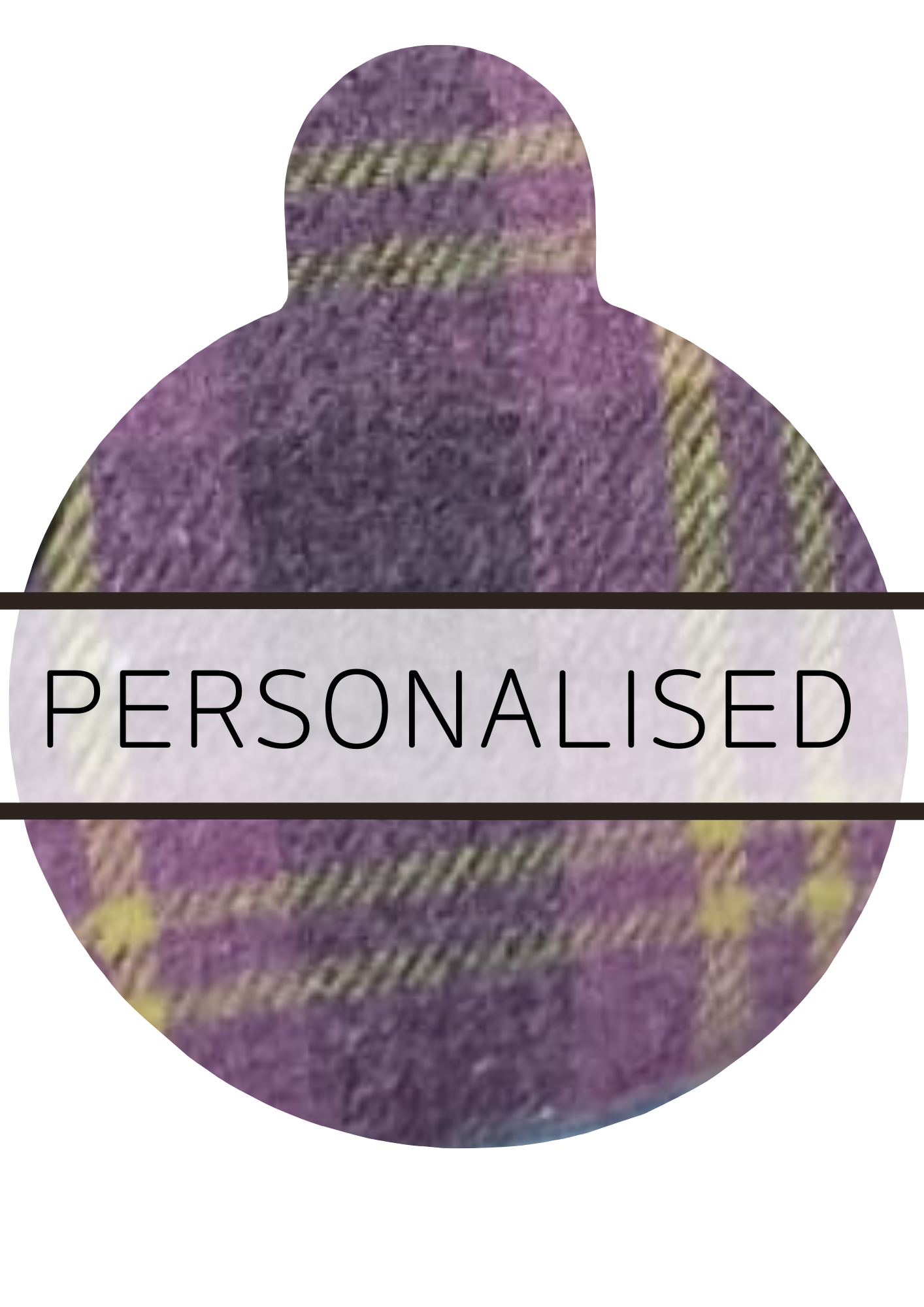Personalised Pet ID Tags - Raspberry Tweed