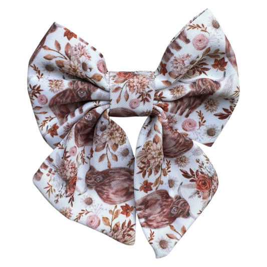 Sailor Bow Tie  - Brown Tweed x Highland Cow - cow print