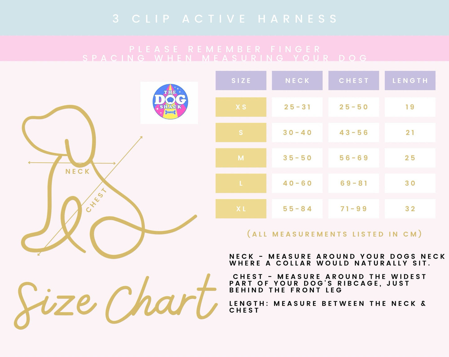 The Active Range 1 Clip & 3 clip harness - Neon Purple