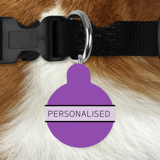 Personalised Pet ID Tags - Neon Purple