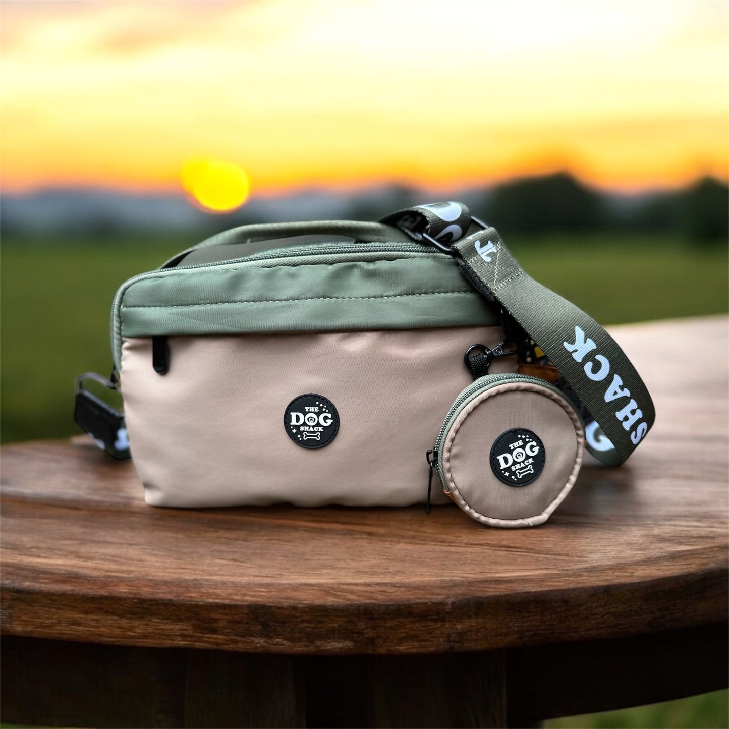 Dog Walking Bag 2 In 1 Bumbag & Handbag - Multi Natural