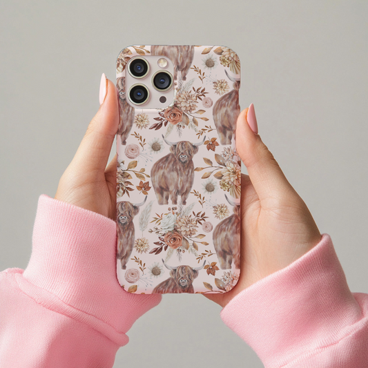 Phone Case - Brown Tweed x Highland Cow