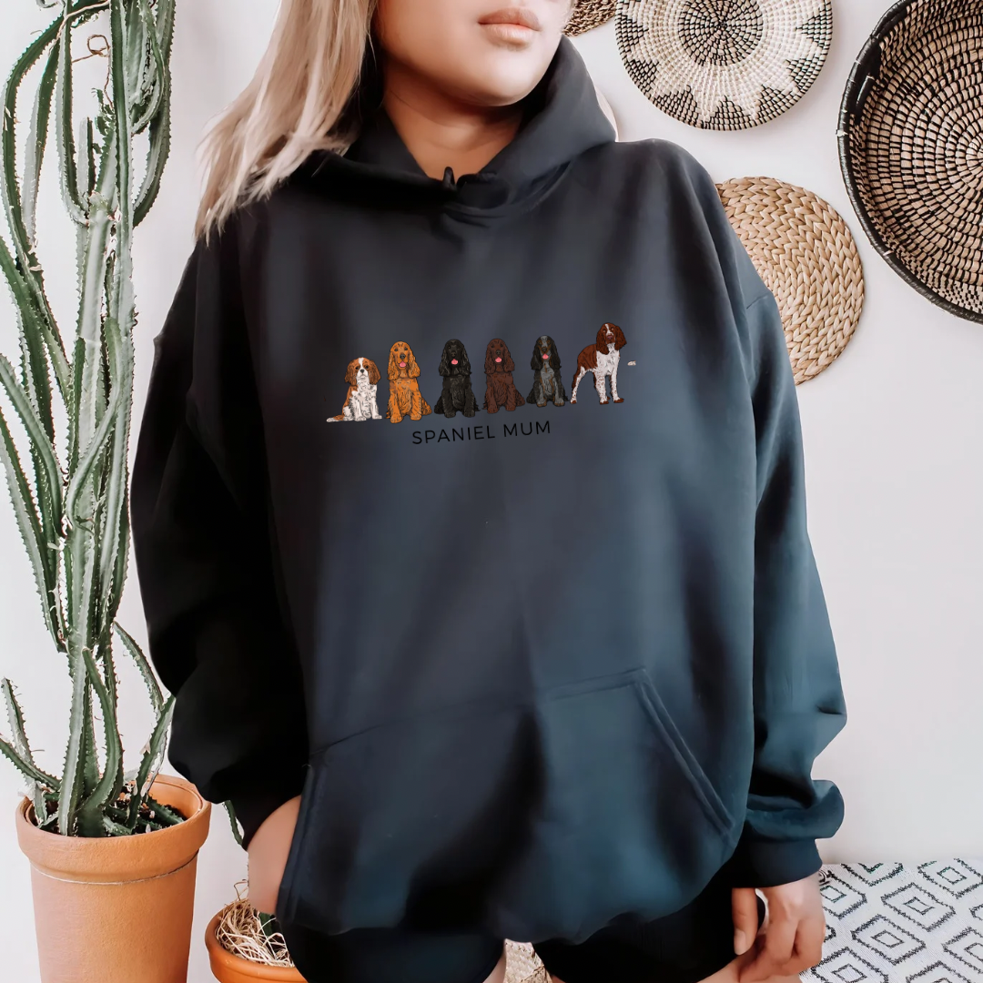 Spaniel Mum Printed Hoodie