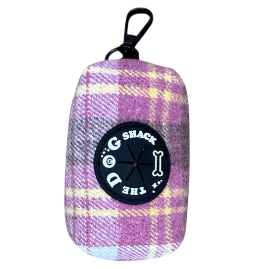Poo Bag Holder  - Raspberry Tweed