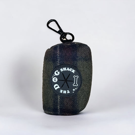 Poo Bag Holder  - Green Tweed