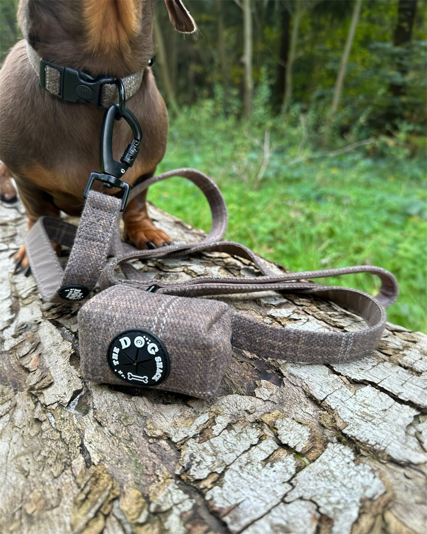 Poo Bag Holder - Brown Tweed