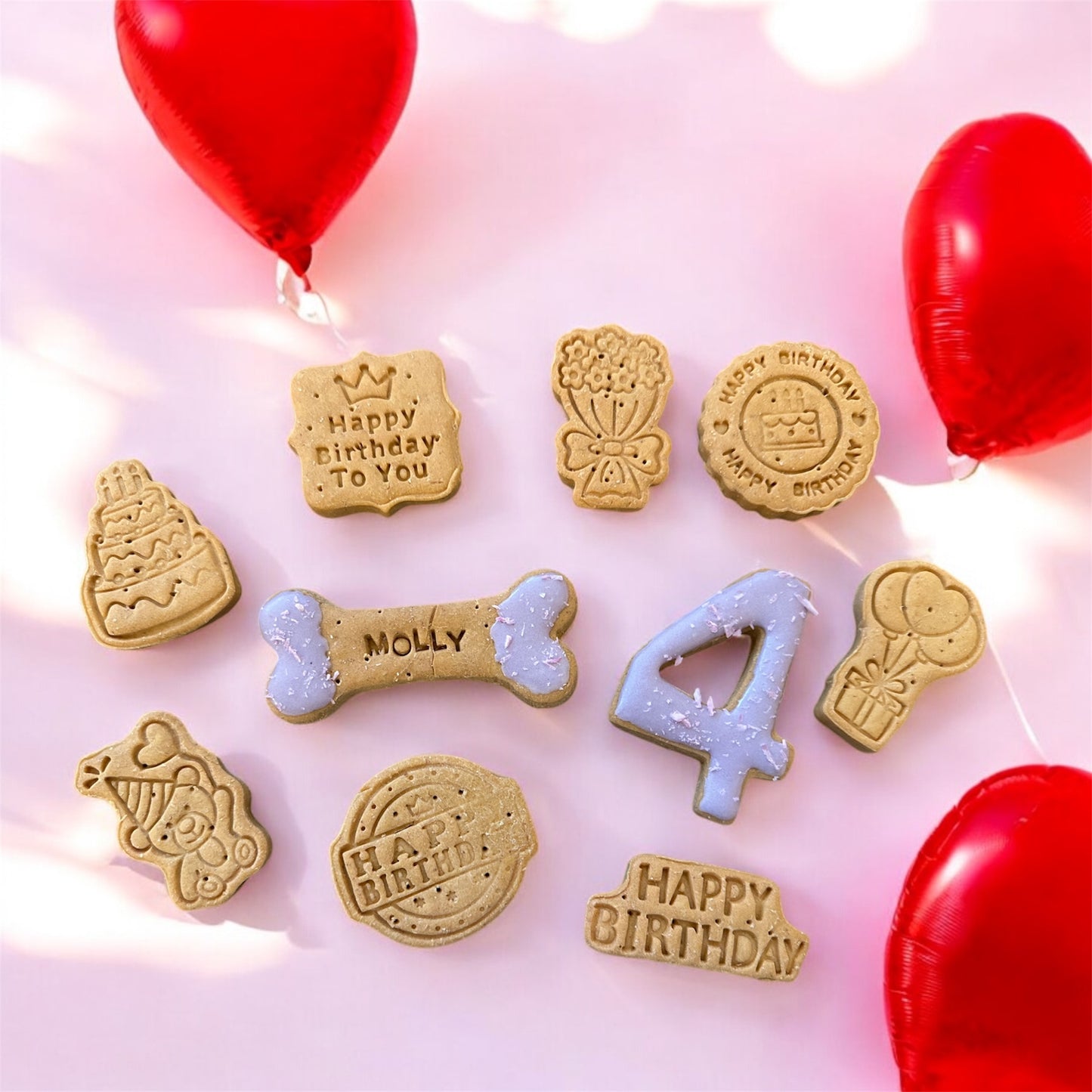 Happy Birthday Box (personalised) Peanut Butter Dog Biscuits