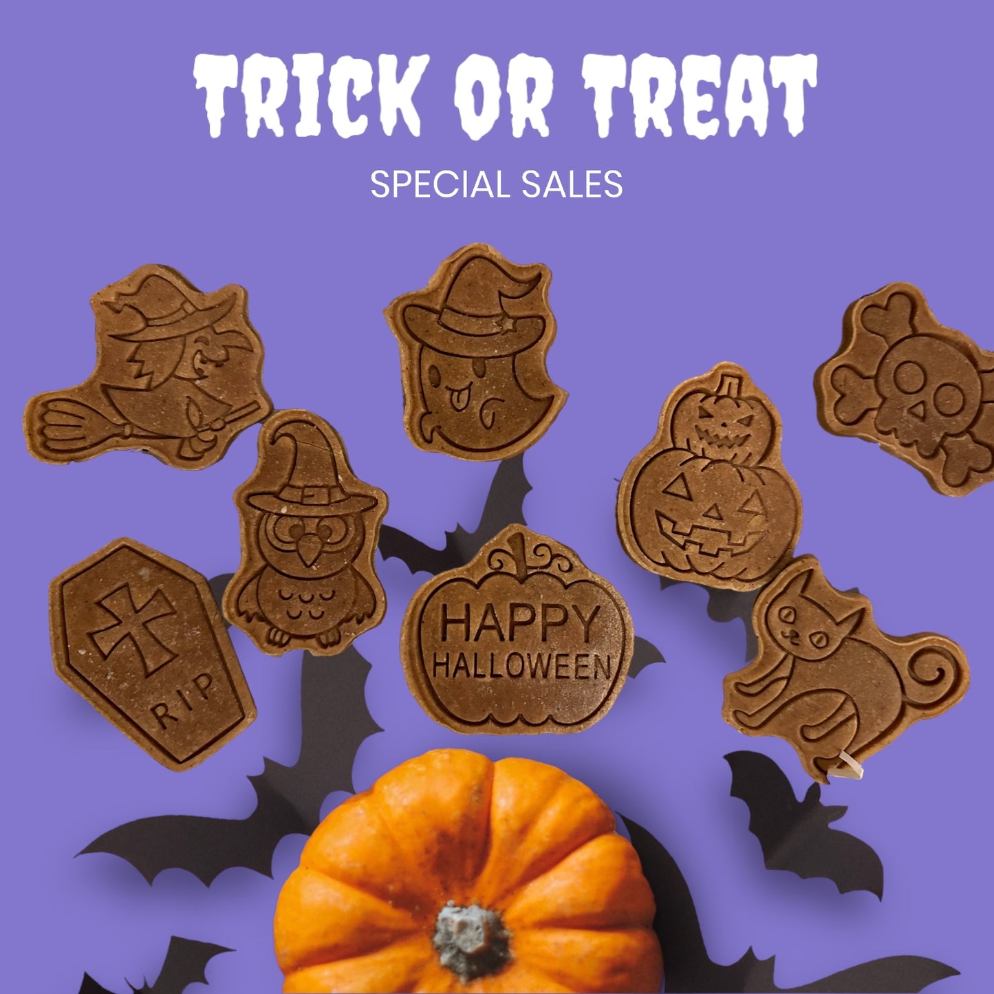 Halloween Mix, Dog Shaped Biscuits x8