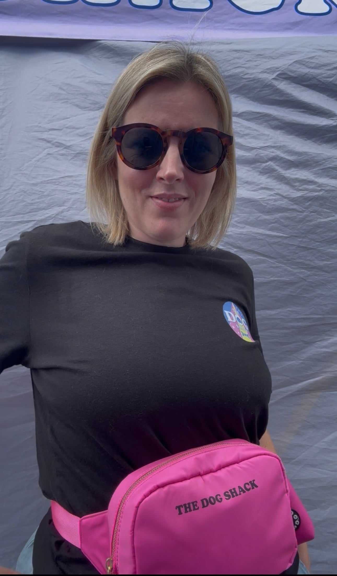 Dog Walking Across The Body Bum Bag - Pink