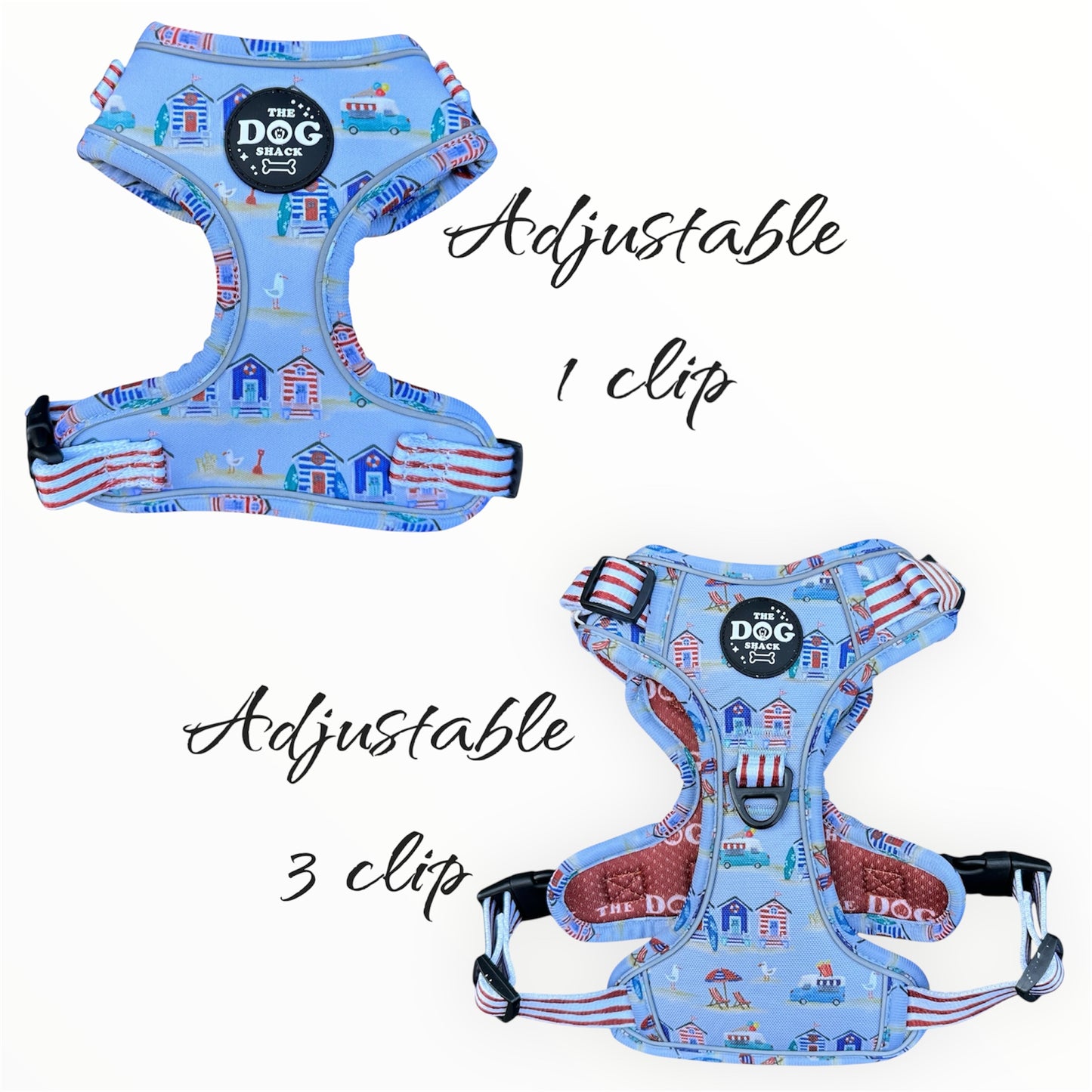 Adjustable 1 Clip & 3 harness - Beach Pup