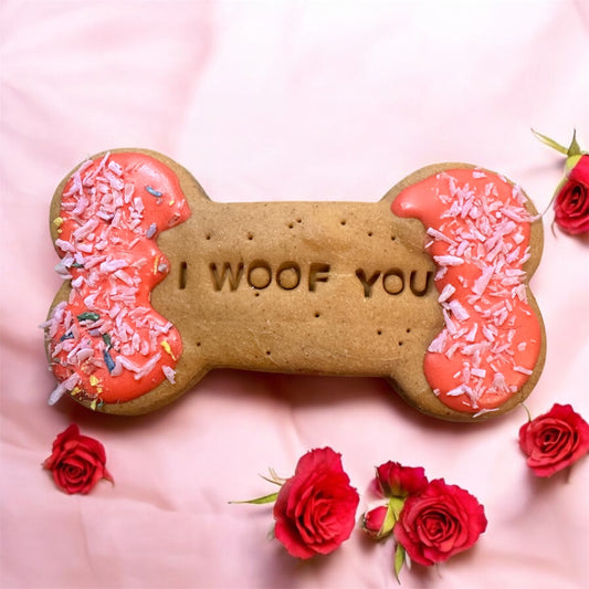 Dog Bakery I Woof You Peanut Butter large Dog Bone Biscuits Wholesale