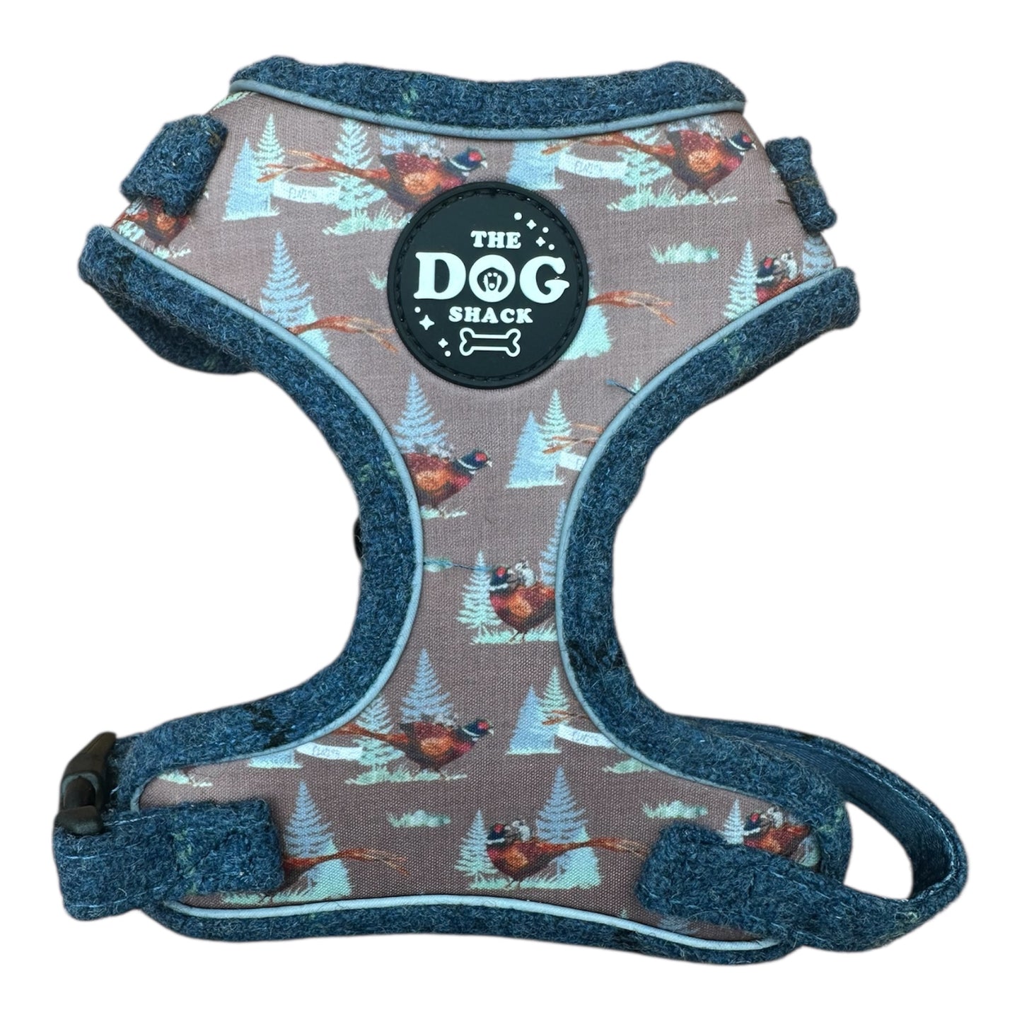 Adjustable 1 Clip & 3 clip harness - Blue Tweed X Pheasant