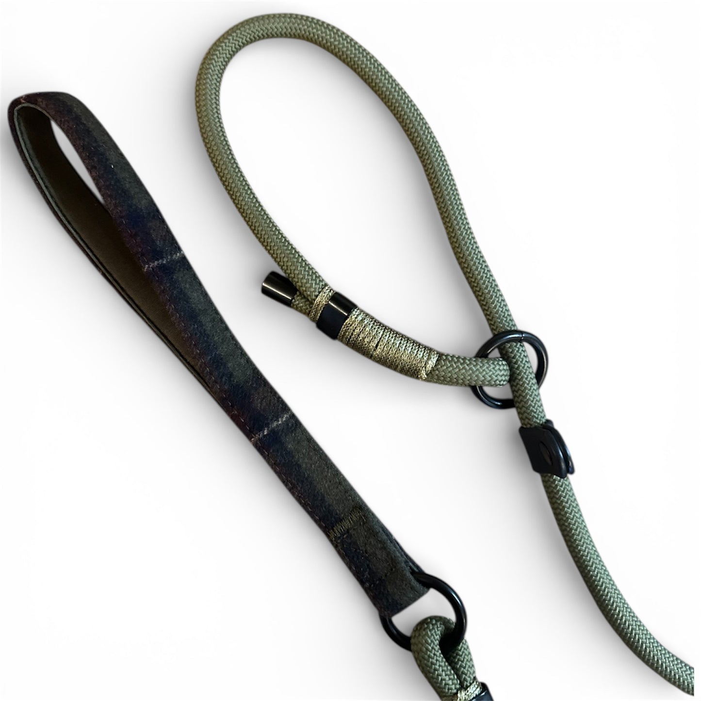 Slip lead with Green Tweed Handle