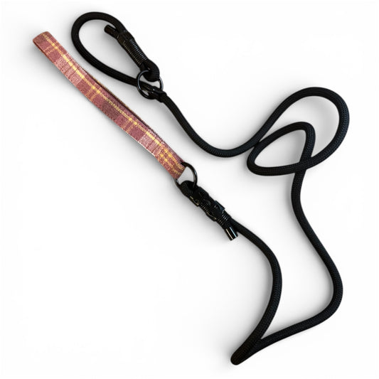 Slip lead with Raspberry Pink Tweed Handle