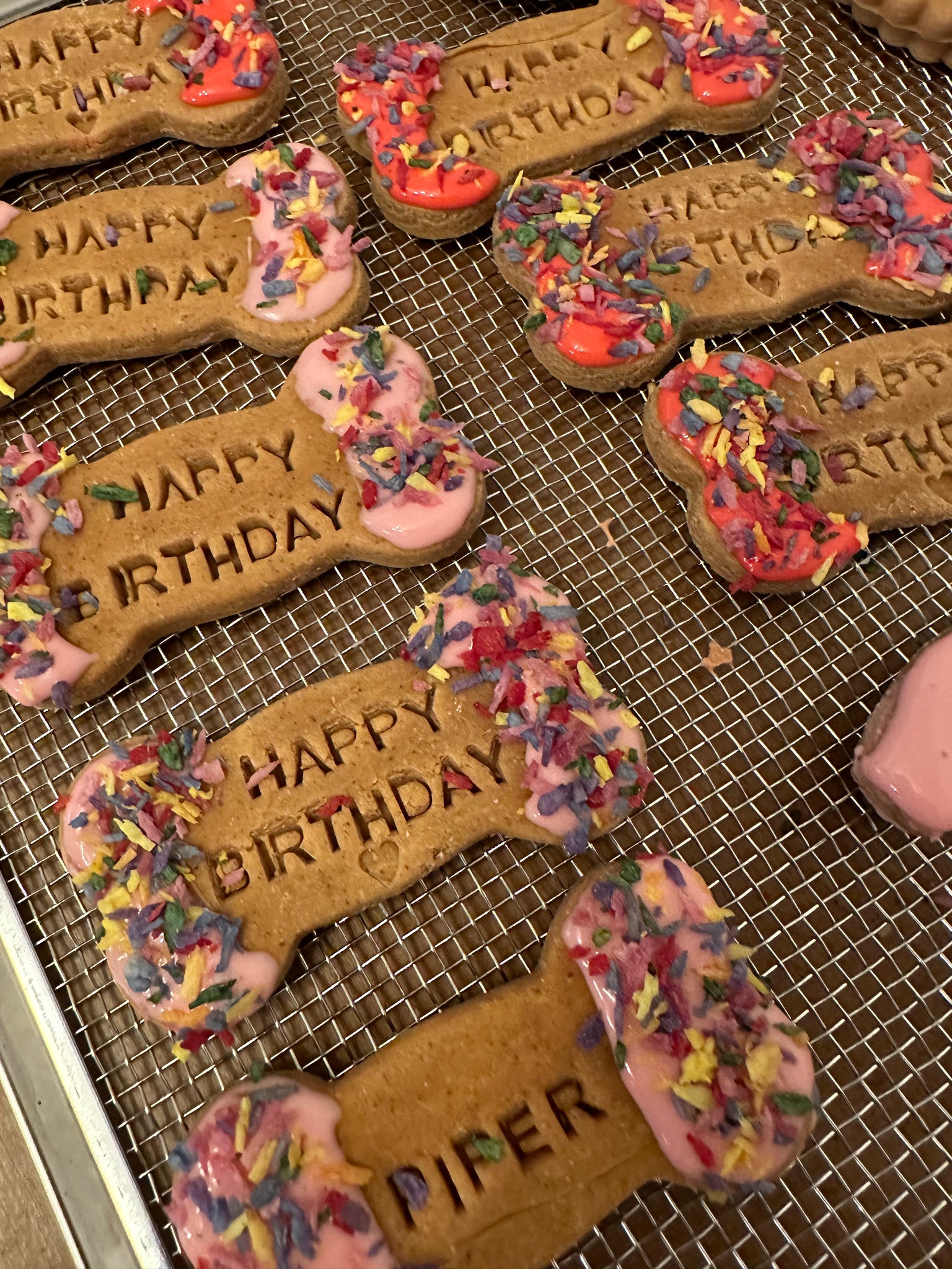 Happy Birthday Peanut Butter Dog Bone Biscuits