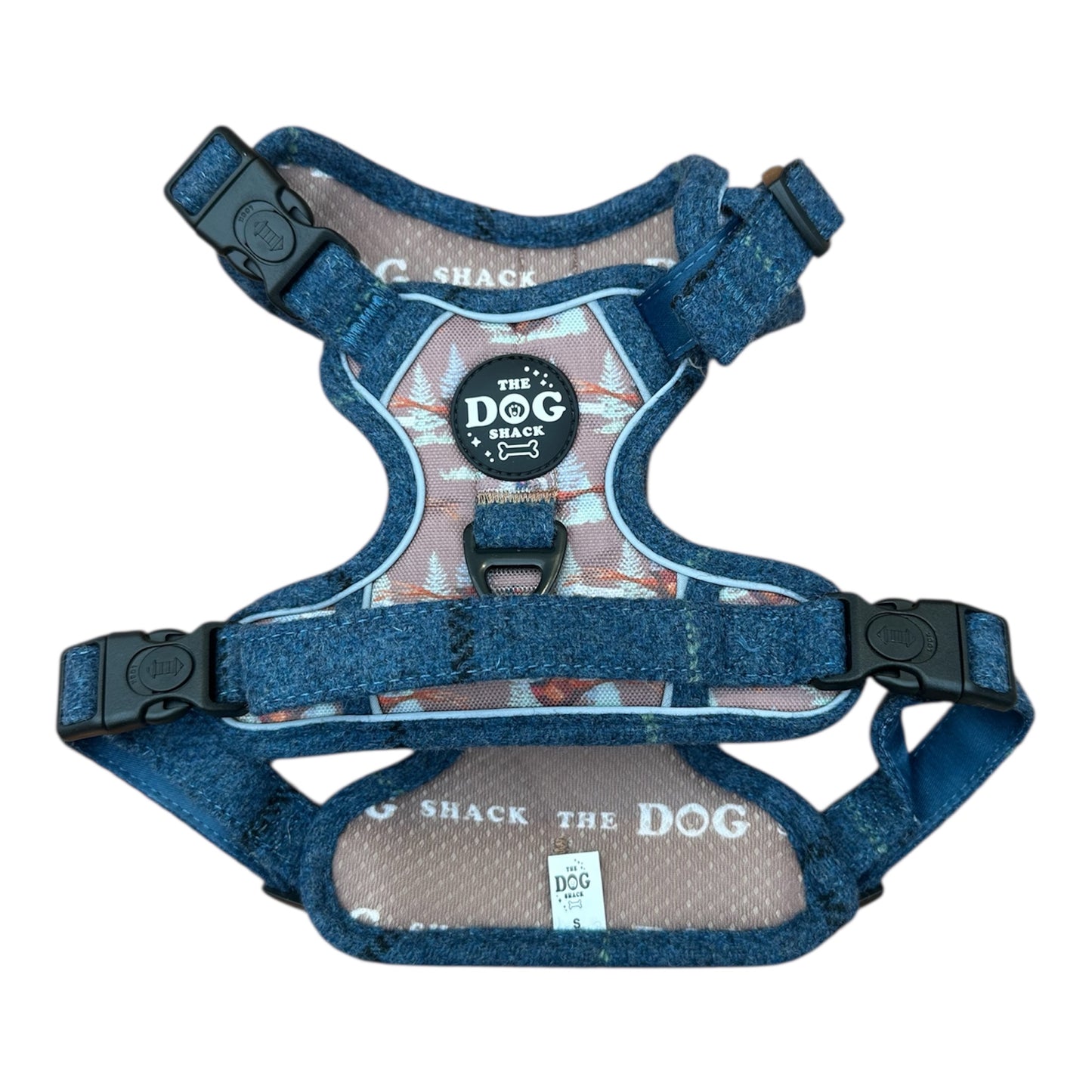 Adjustable 1 Clip & 3 clip harness - Blue Tweed X Pheasant