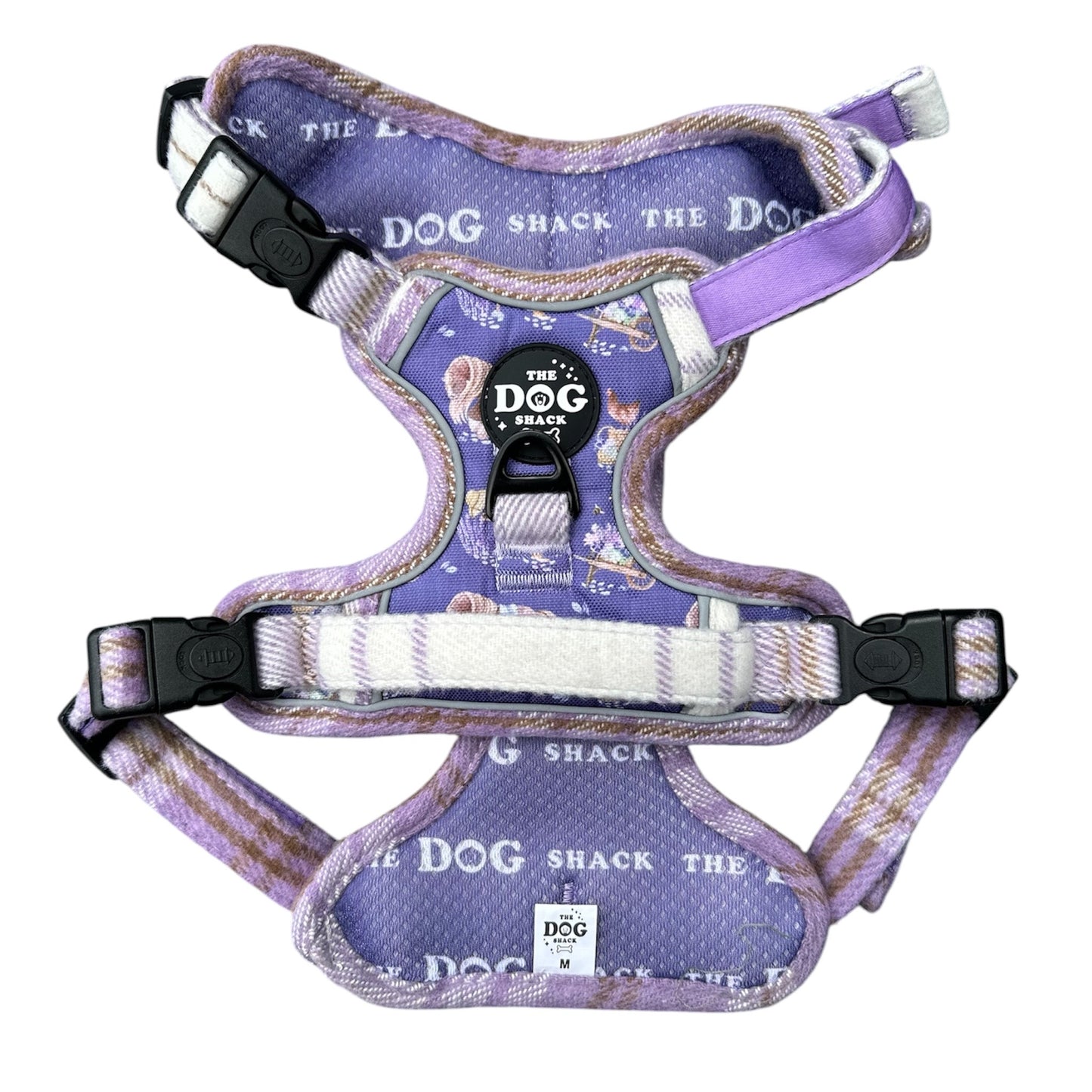 Adjustable 3 clip harness - Lavender Countryside