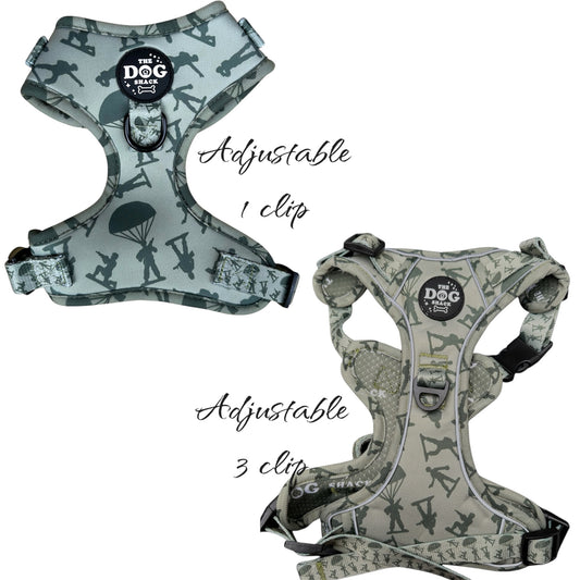 Adjustable 1 Clip & 3 Clip Harness  - Re-Paw-Ting for Duty