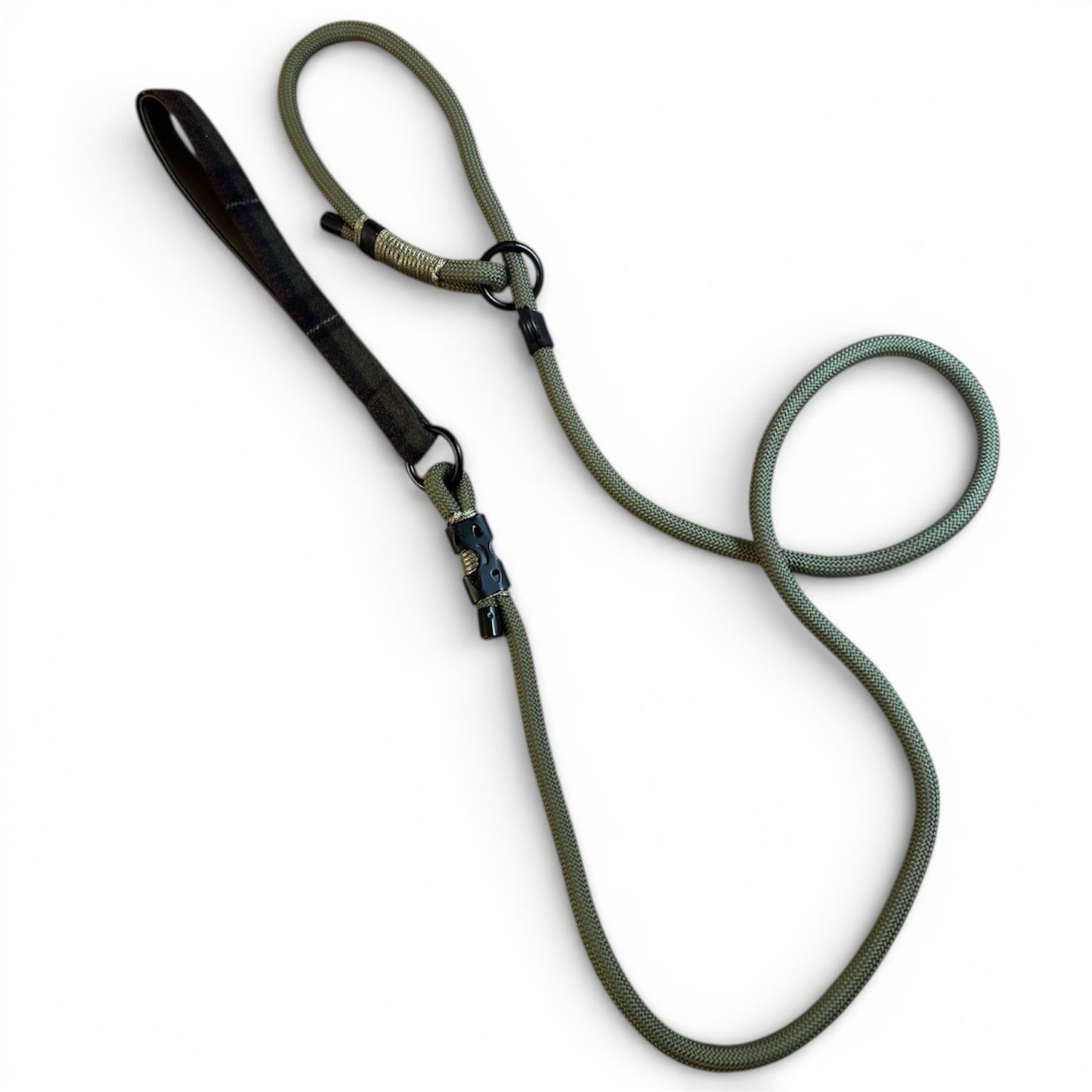 Slip lead with Green Tweed Handle