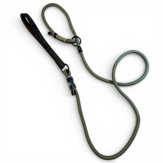 Slip lead with Green Tweed Handle