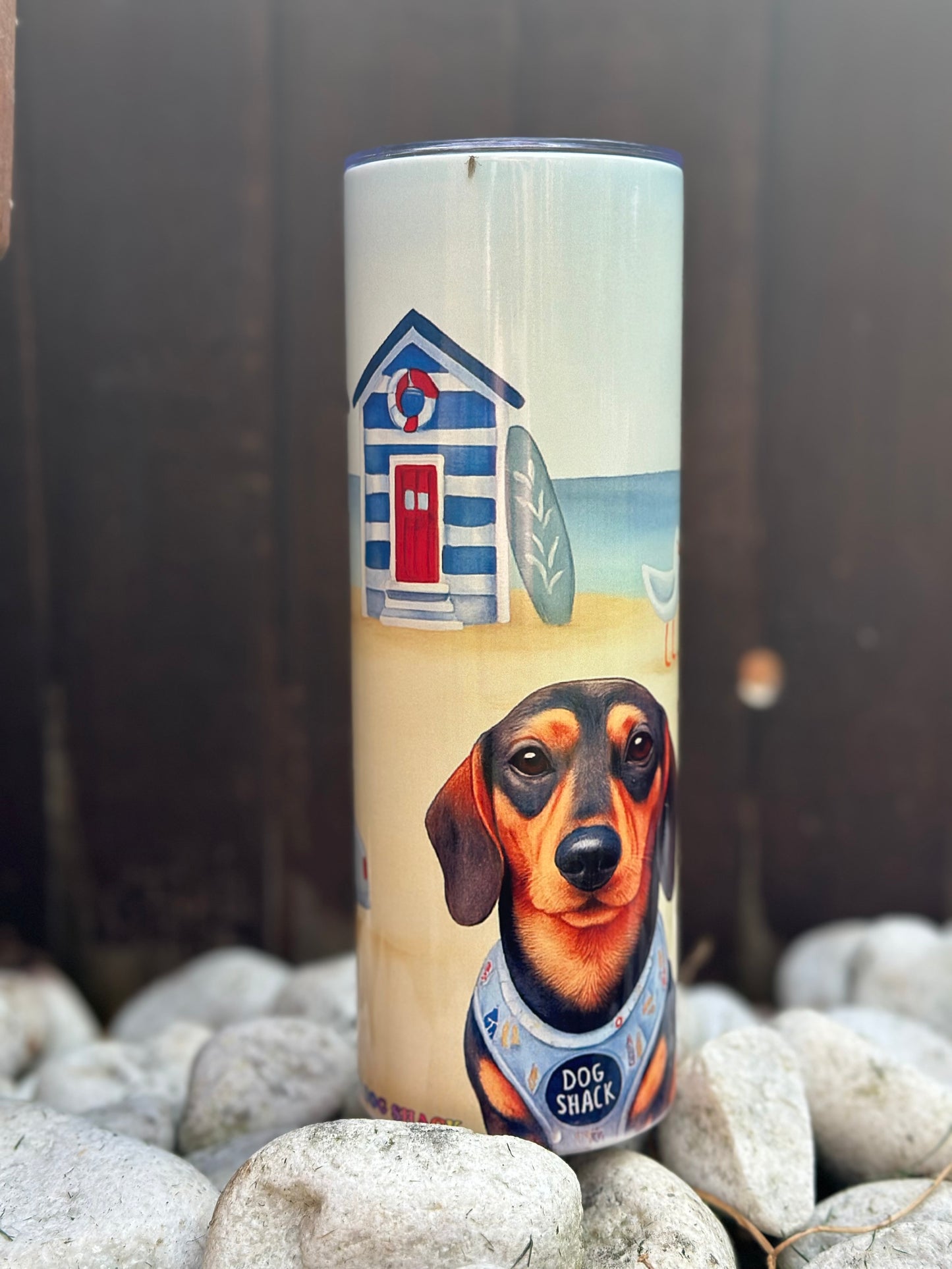 Personalised Tumbler 20oz - Beach Pup