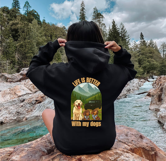 Life is Better With My Dog(s) Custom Hoodie - Adult
