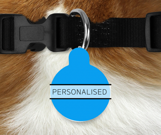 Personalised Pet ID Tags -Neon Blue