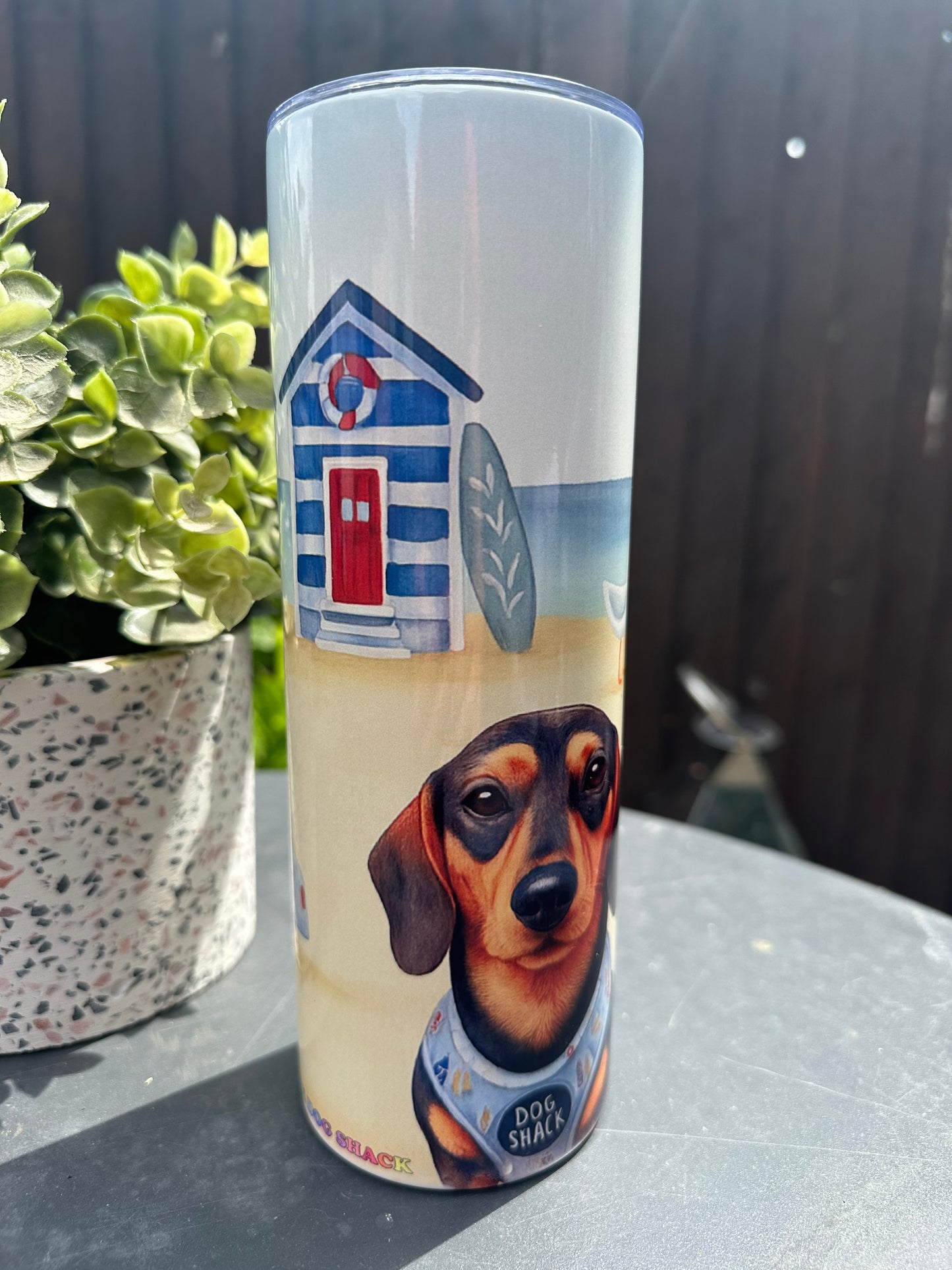 Personalised Tumbler 20oz - Beach Pup