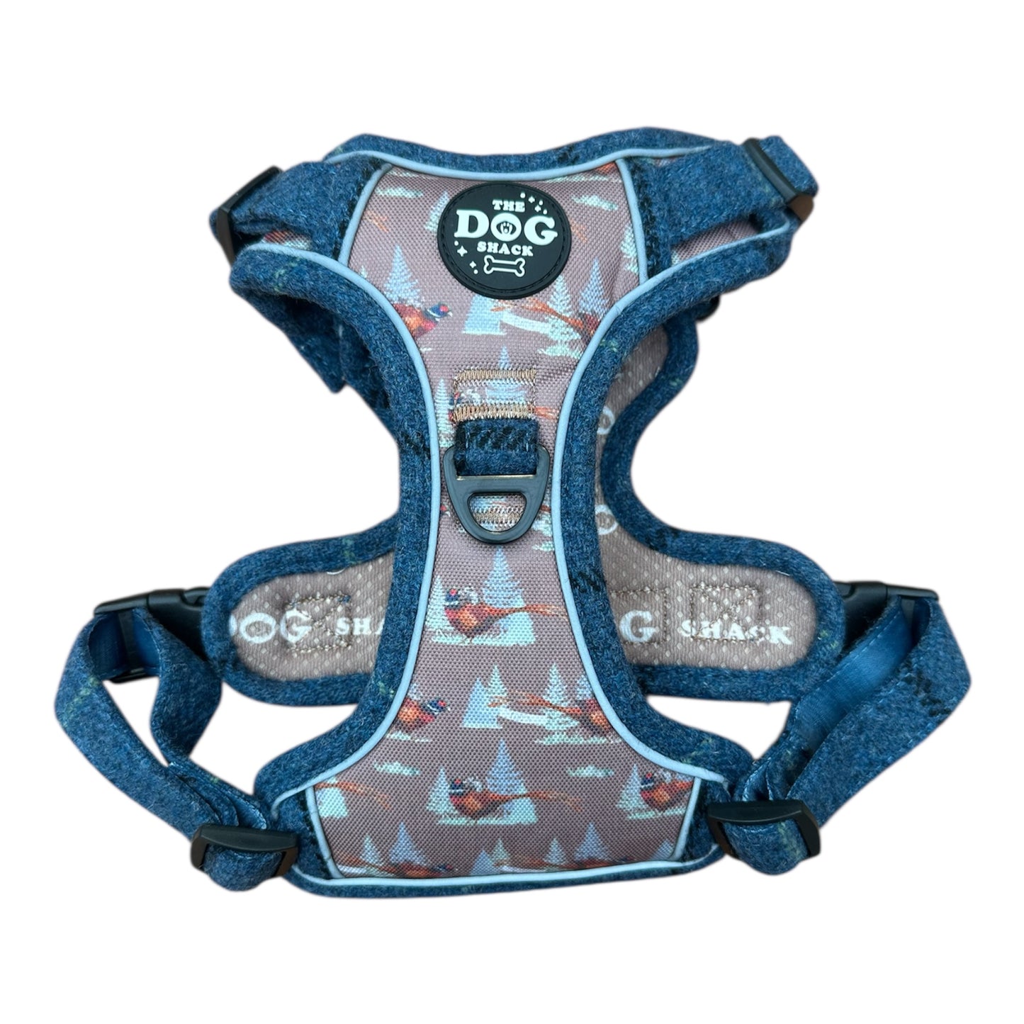 Adjustable 1 Clip & 3 clip harness - Blue Tweed X Pheasant