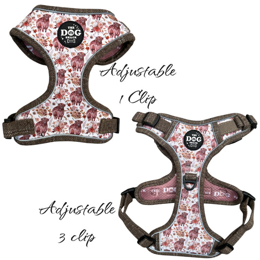 Adjustable 1 Clip & 3 harness - Harri The Highland Cow