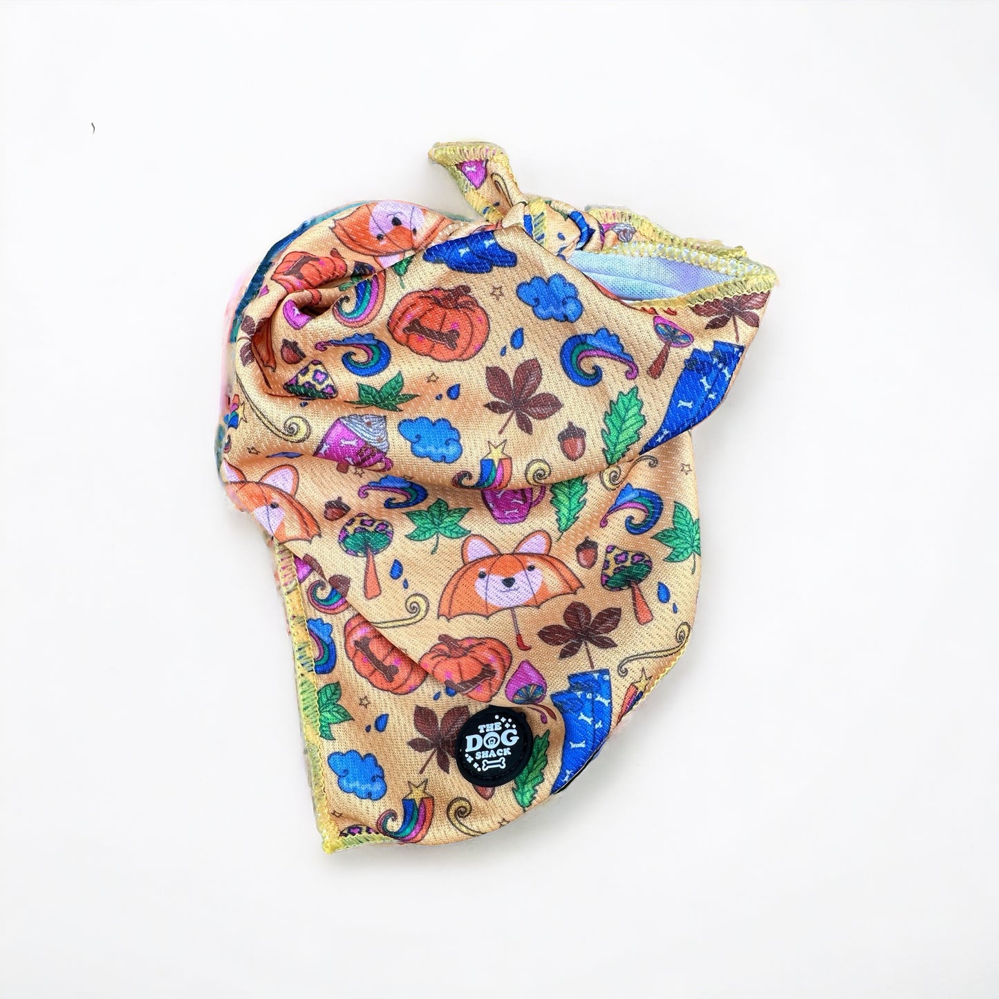 Tie On Bandana - Autumn Leaves & Walkies Please size large  was £6