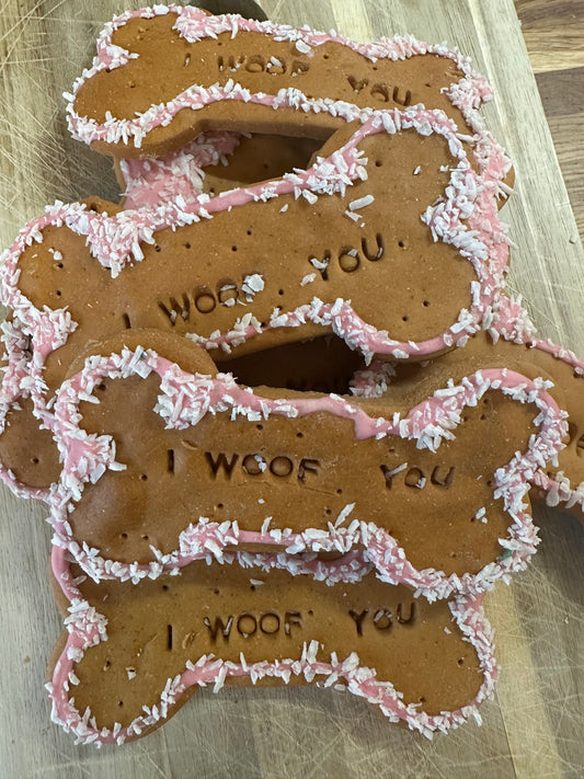 I Woof You Peanut Butter Large Dog Bone Biscuits