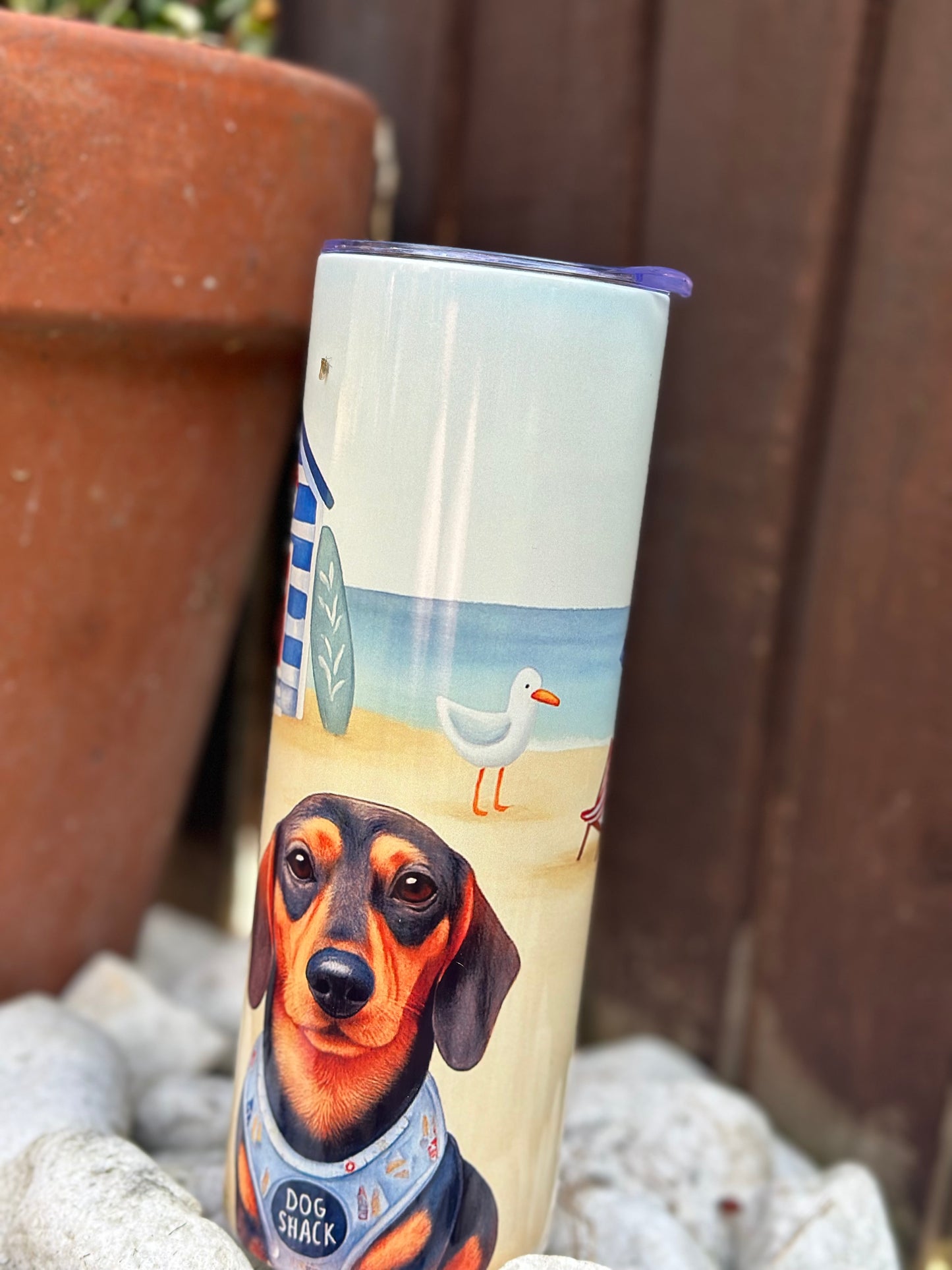 Personalised Tumbler 20oz - Beach Pup
