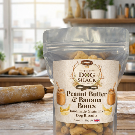 Peanut butter & Banana Dog Bone Biscuits