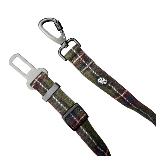 Seat Belt Restraint - Green Tweed
