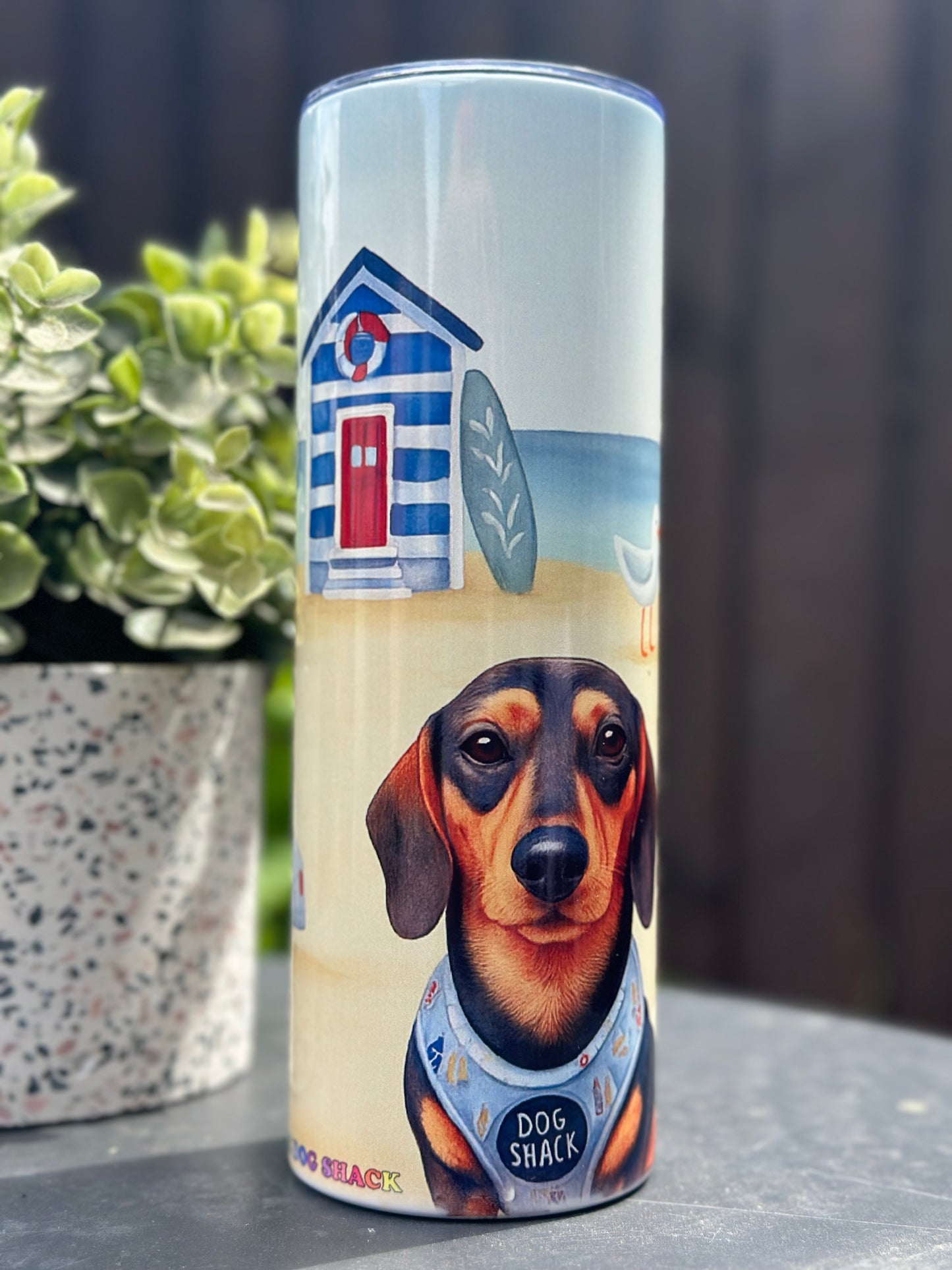 Personalised Tumbler 20oz - Beach Pup