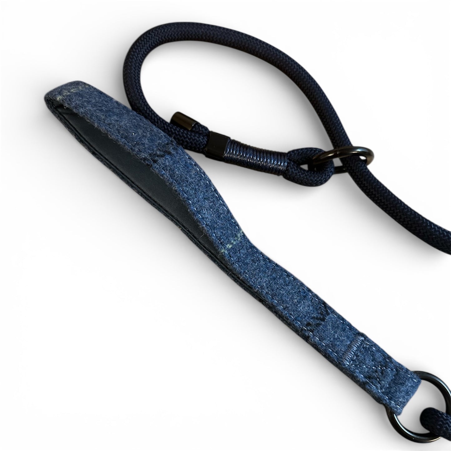 Slip lead with Blue Tweed Handle