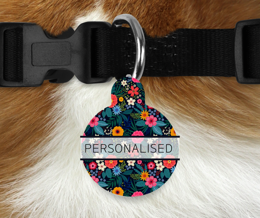 Personalised Pet ID Tags - Ditsy Flowers