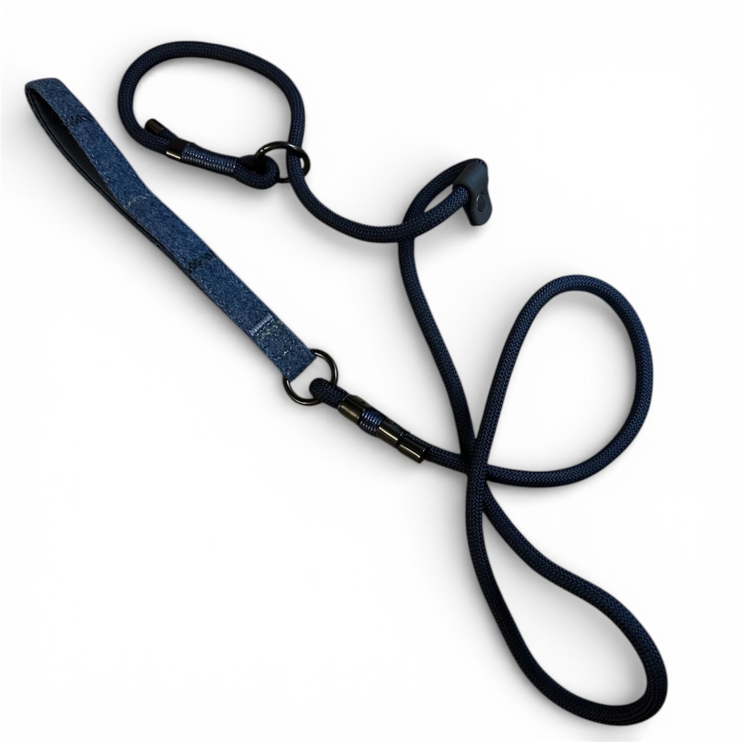 Slip lead with Blue Tweed Handle
