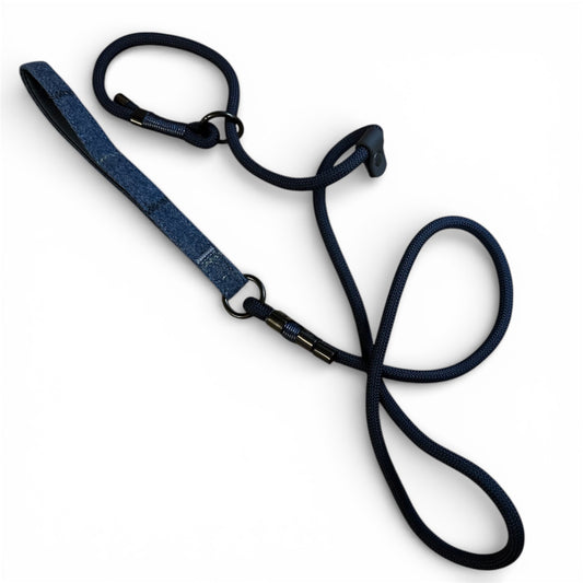 Slip lead with Blue Tweed Handle