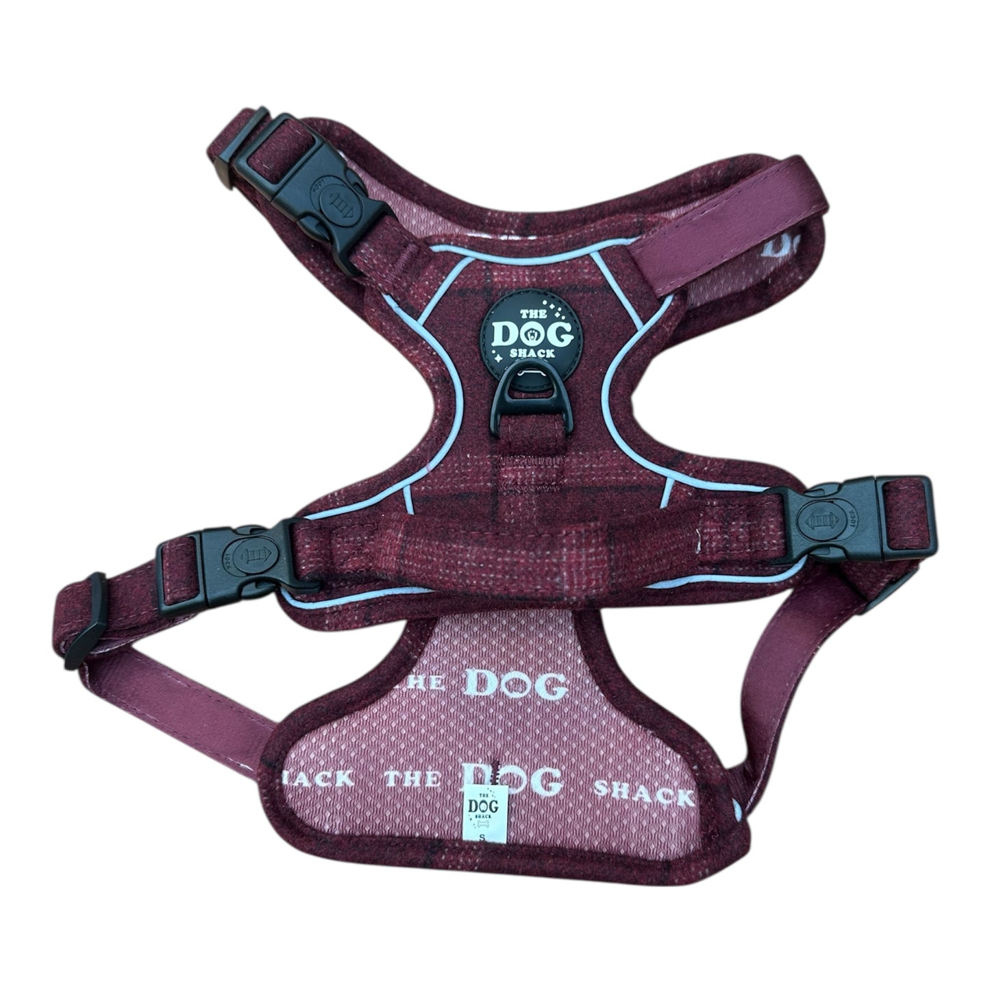 Adjustable 1 Clip & 3 clip harness - Red Tweed