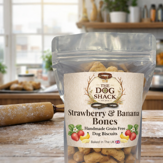 Strawberry & Banana Dog Bone Biscuits