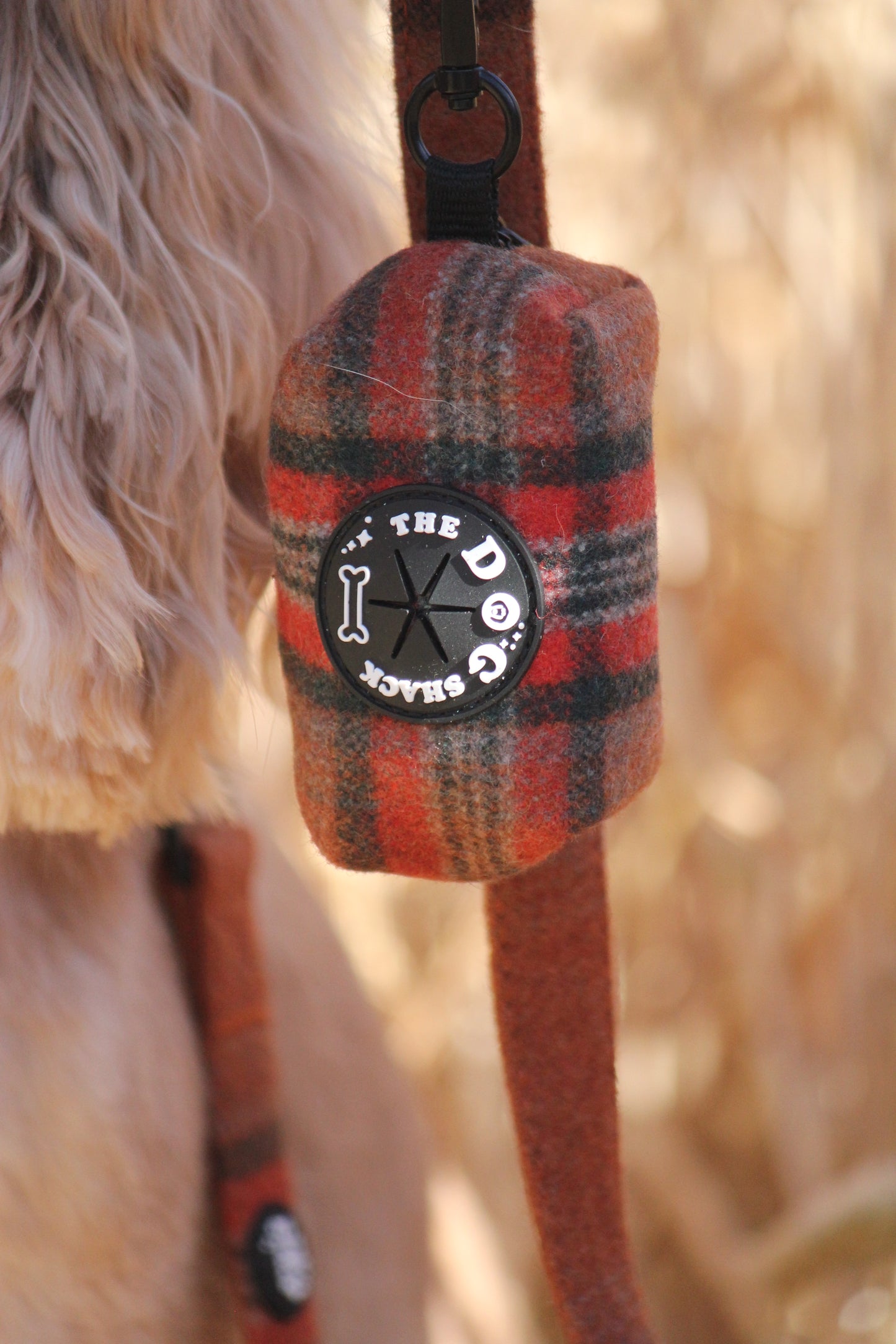 Poo Bag Holder  - Orange Tweed