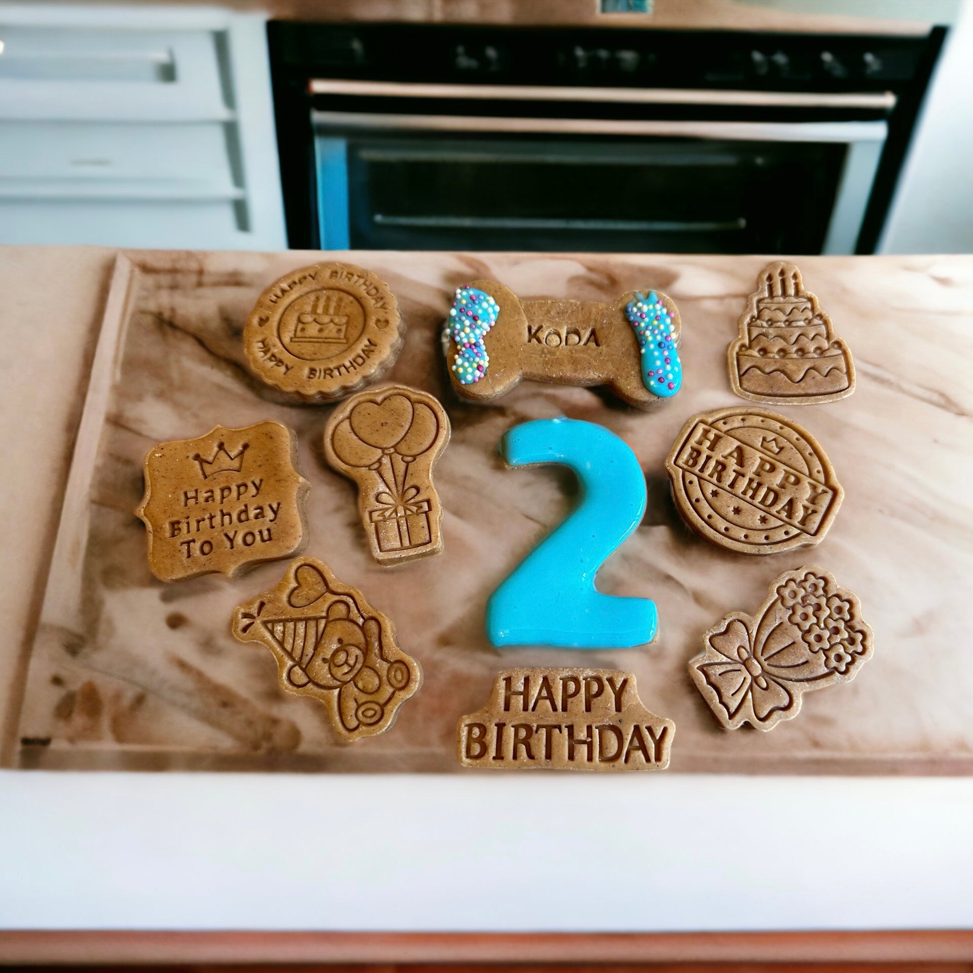 Happy Birthday Box (personalised) Peanut Butter Dog  Biscuits