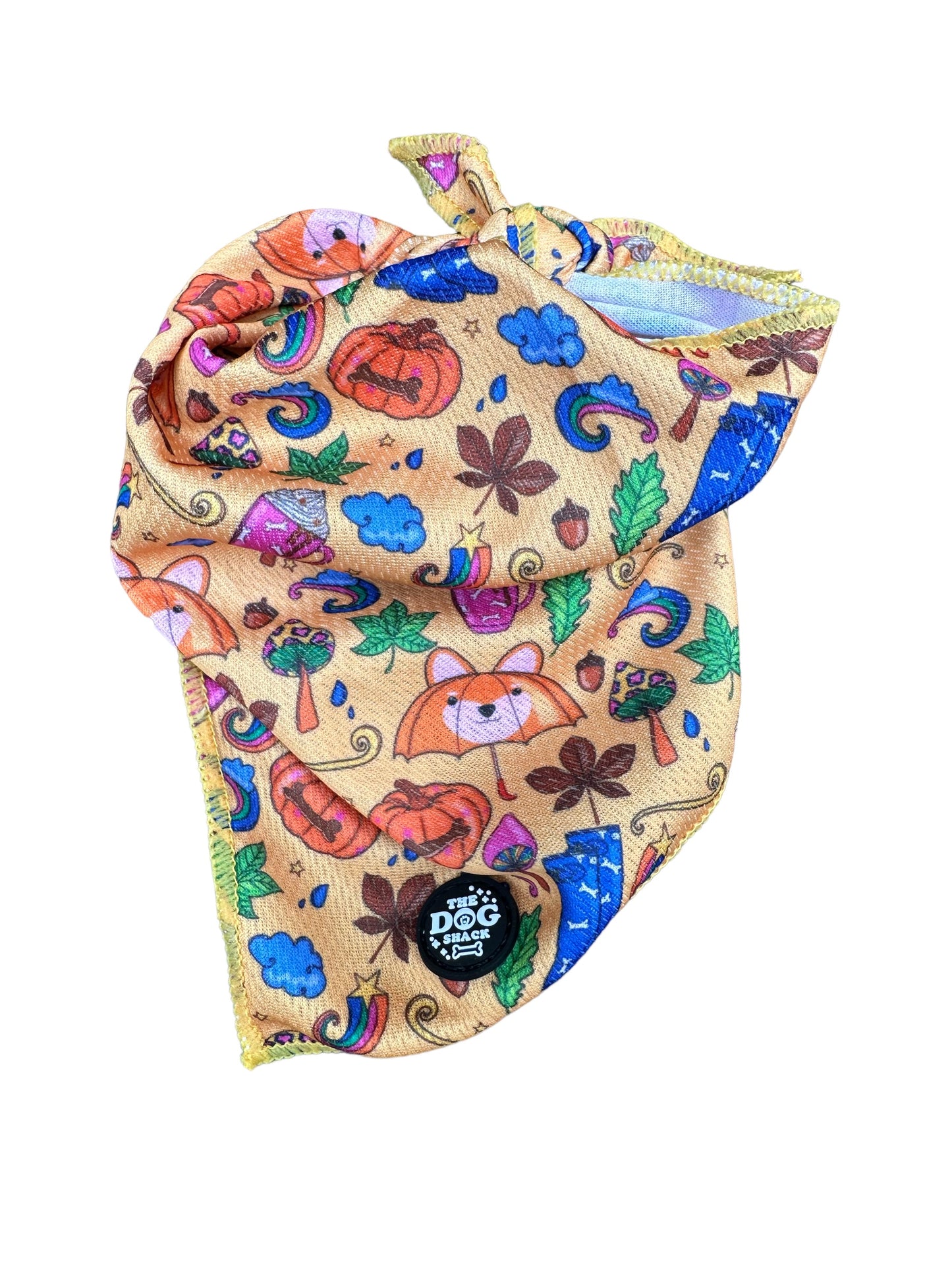 Tie On Bandana - Autumn Leaves & Walkies Please size large  was £6