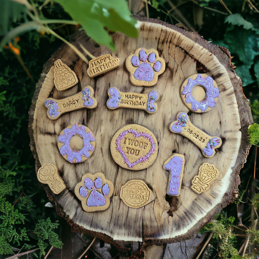 Happy Birthday Box - bone edition  (personalised) Peanut Butter Dog Biscuits