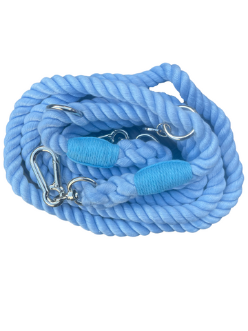 Double Ended Hands Free Rope Lead - Baby Blue