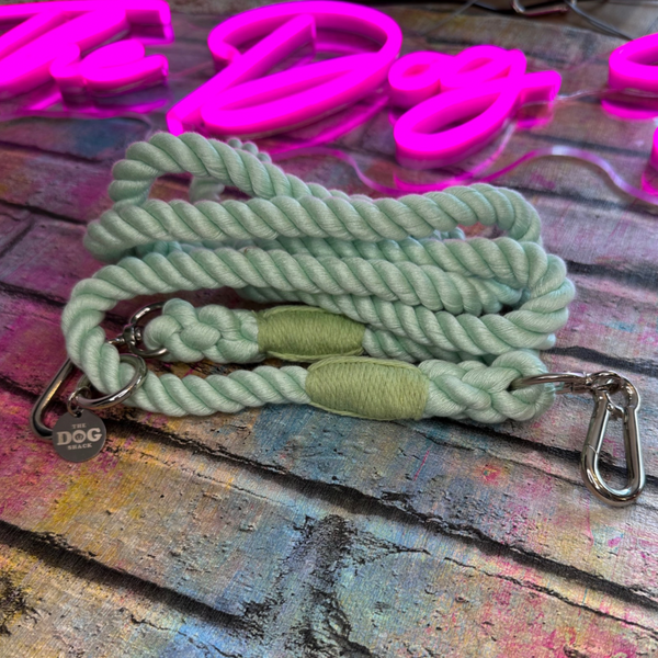 Double Ended Hands free Rope Lead - Mint Green